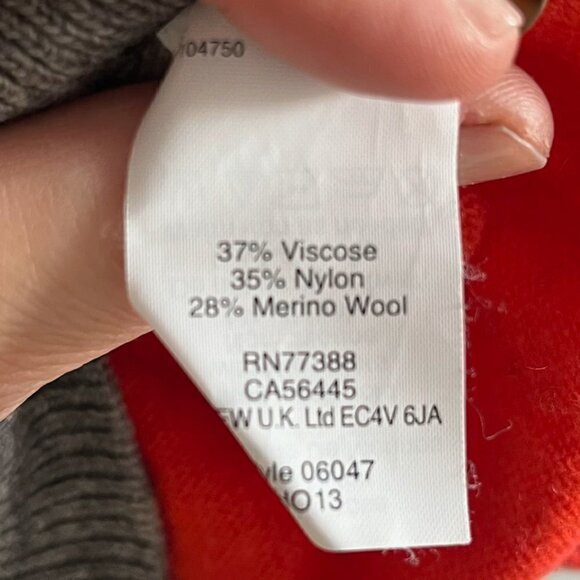 J CREW ~ Grey and Red Wool Blend Sweater - Picture 5 of 6